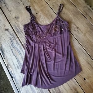 Guess Jeans Women’s Spaghetti Strap layered Brown Top Sz Medium NEW